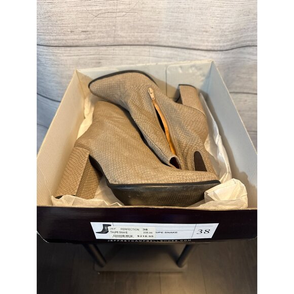 Jeffrey Campbell Taupe Snake Perfection Boots Size 38 - Picture 1 of 6